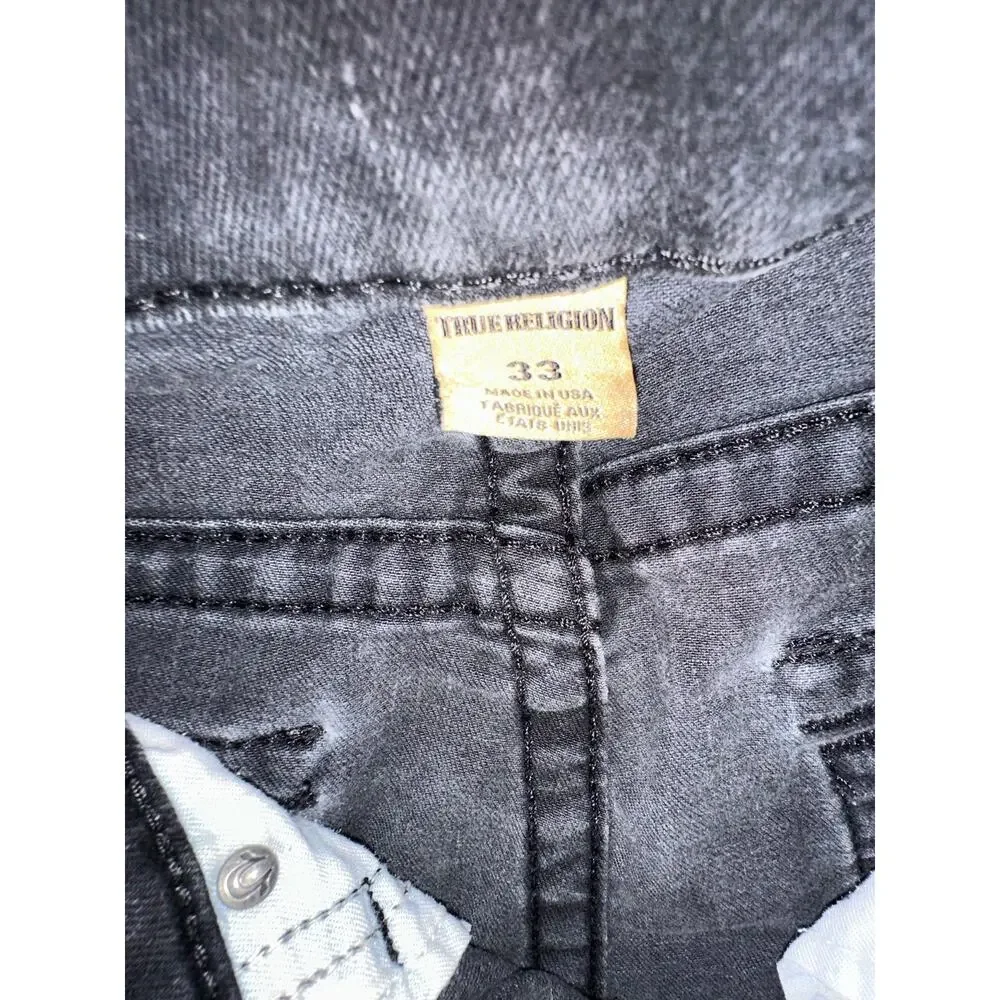 True Religion Dean Tapered Jeans Black Size- 33 x 31 USA